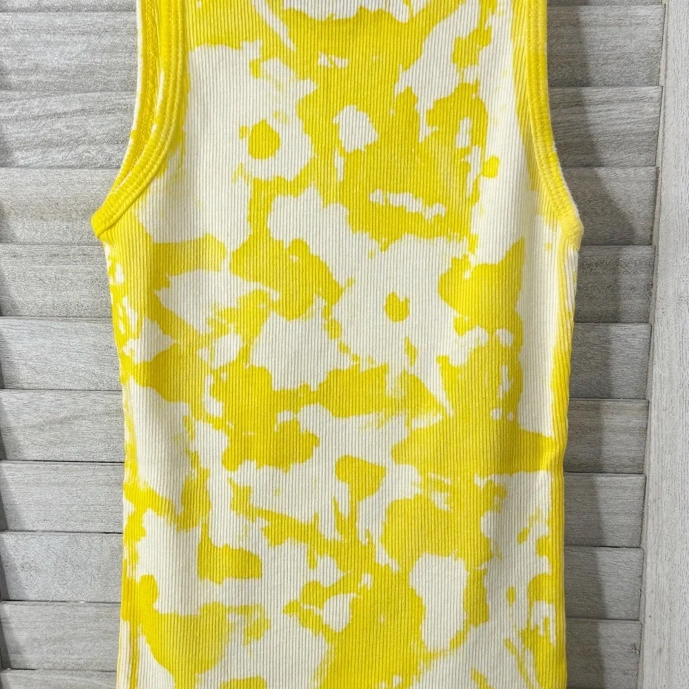 Bejeweled Yellow Tie-Dye Tank. One Size. Y2K. Great Condition Elevated Basic - Picture 4 of 5